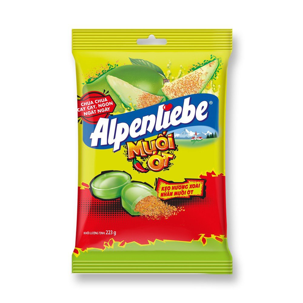 Gói kẹo 223g Alpenliebe hương vị xòai nhân muối ớt  77 viên