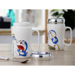 Ly giữ nhiệt bằng sứ có nắp đậy - Ca giữ nhiệt - Ca nước giữ nhiệt Cao Cấp