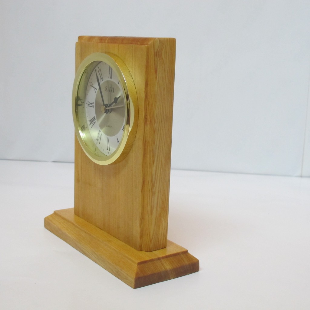 Đồng hồ để bàn đứng chất liệu gỗ Pơ mu cao cấp bền chắc, đồng hồ trang trí bàn làm việc, phòng khách Savi