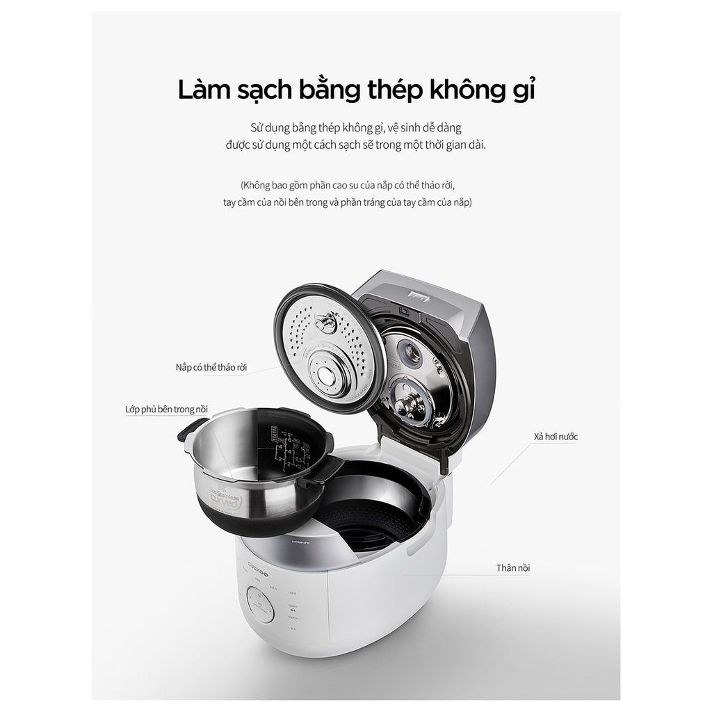 Nồi cơm điện cao tần Cuckoo CRP-LHTR1010 cao cấp 1.8L, nấu cơm dẻo ngon, nội địa Hàn