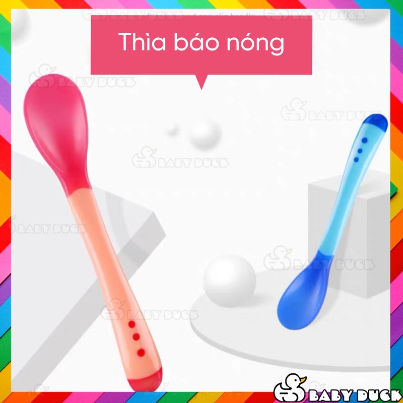 Thìa ăn dặm báo nóng cho bé, thìa bón bột