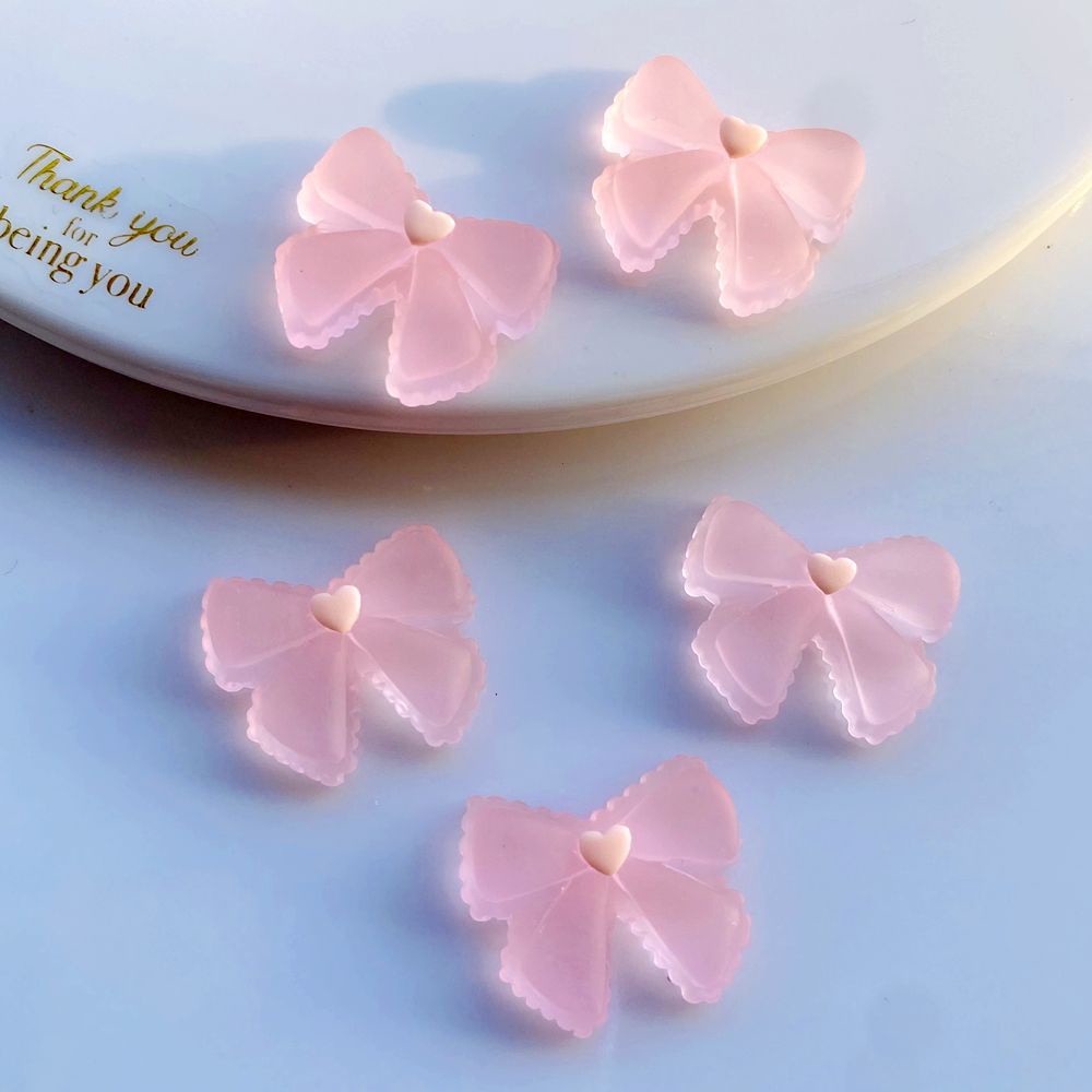 Set 10 Dây Cột Tóc Đính Nơ Nhựa Xinh Xắn