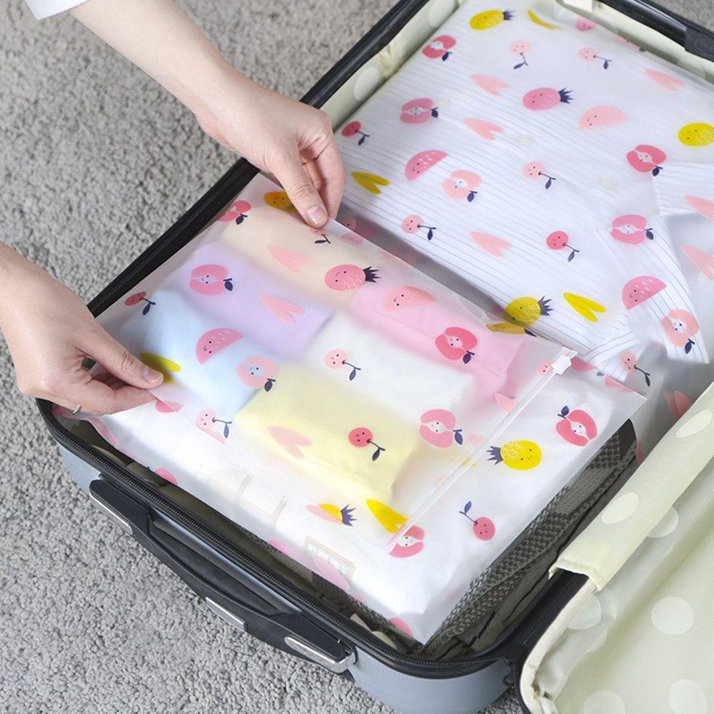 Túi Đựng Mỹ Phẩm Bằng Nhựa Trong Suốt Chống Thấm Nước In Họa Tiết Trái Cây Thời Trang