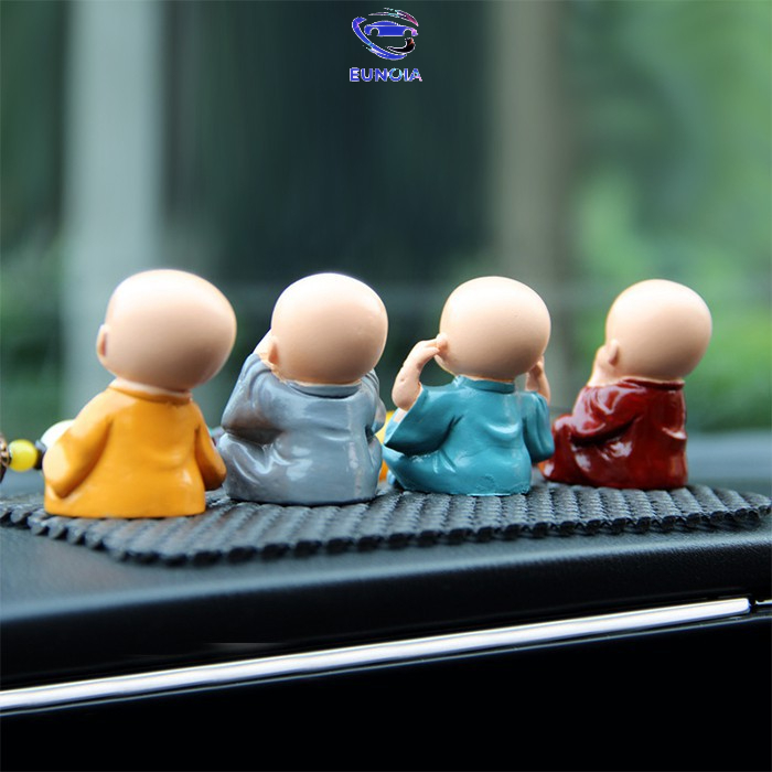 (Video Review) Bộ Tượng Chú Tiểu Hòa Thượng Tứ Không - Phật Phong Thủy Mini 4 Tư Thế, Trang Trí Xe Hơi, Để Bàn Làm Việc