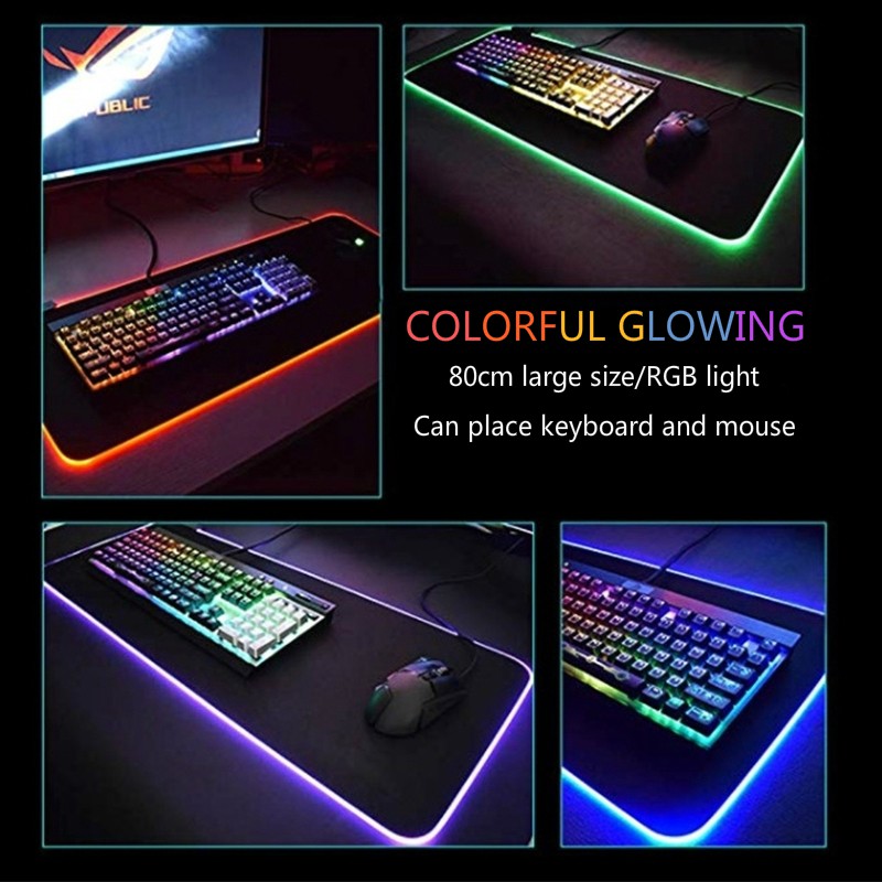 Miếng lót chuột 350x250x3mm / 300x800x4mm / thông thường không đèn Led chất liệu silicon bảo vệ môi trường
