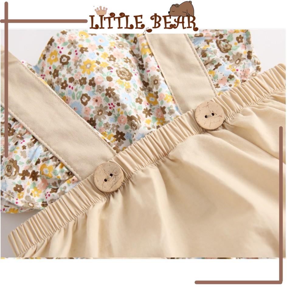Body Yếm Hoa Dễ Thương Hàng Quảng Châu Loại 1 Chất Đẹp Cho Bé Gái (Size 7-15 kg) - Little Bear