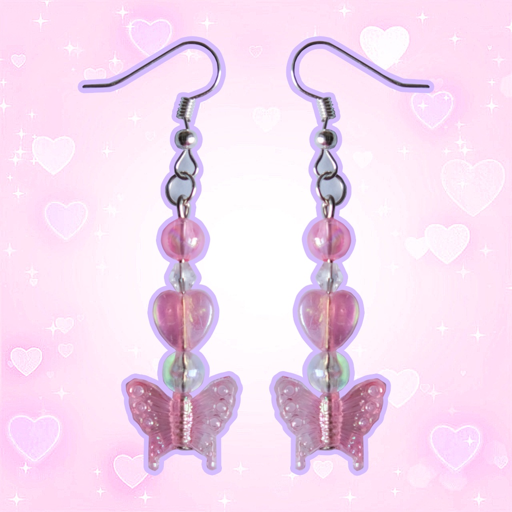 Bông tai khuyên tai hình bươm bướm dễ thương phong cách y2k aesthetic