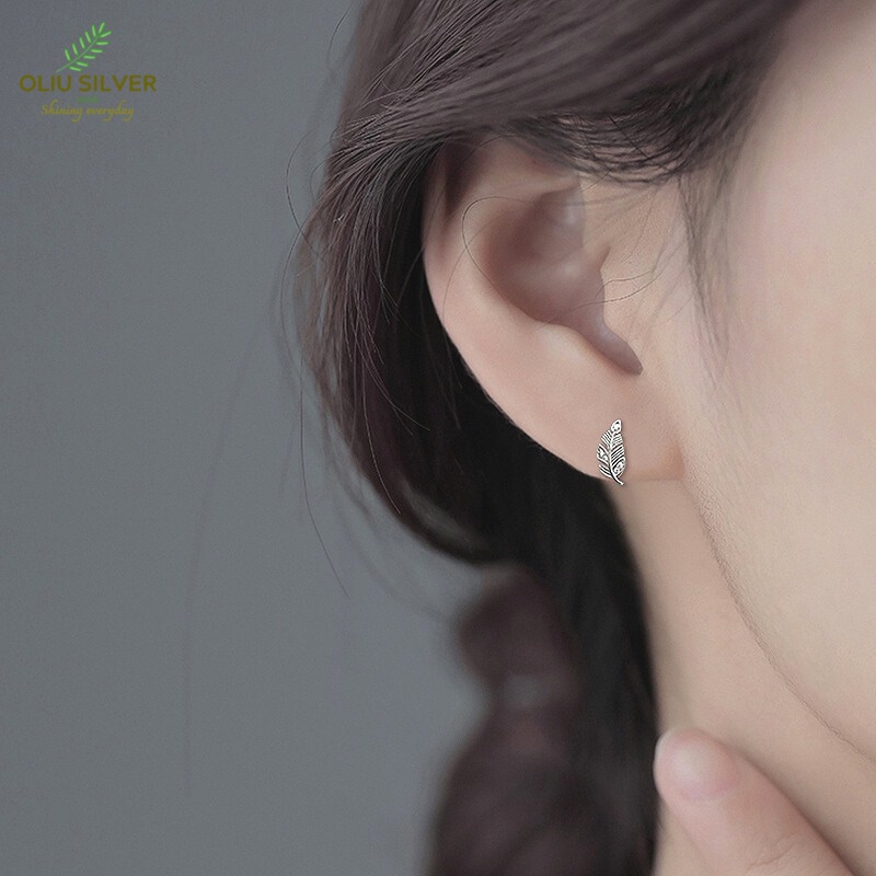 Bông Tai Bạc S925 Chiếc Lá Simply Leaf Xinh Xắn | Khuyên Tai Nữ Trang Sức Bạc Thời Trang
