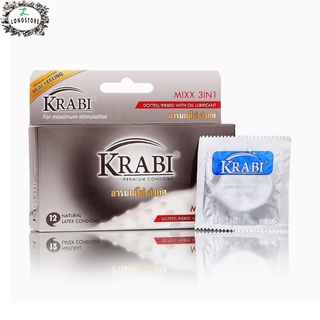 Bao cao su Krabi gân-gai-gel bôi trơn - Mixx 3in1 Krabi Premium condom