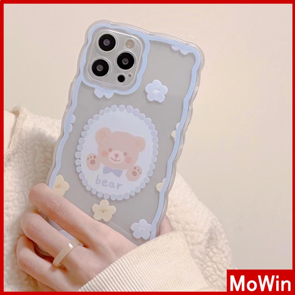 Ốp lưng silicon mềm hình gấu bông hoa chống sốc thích hợp cho iPhone13 Promax/12 Pro Max / 11 / 7 Plus