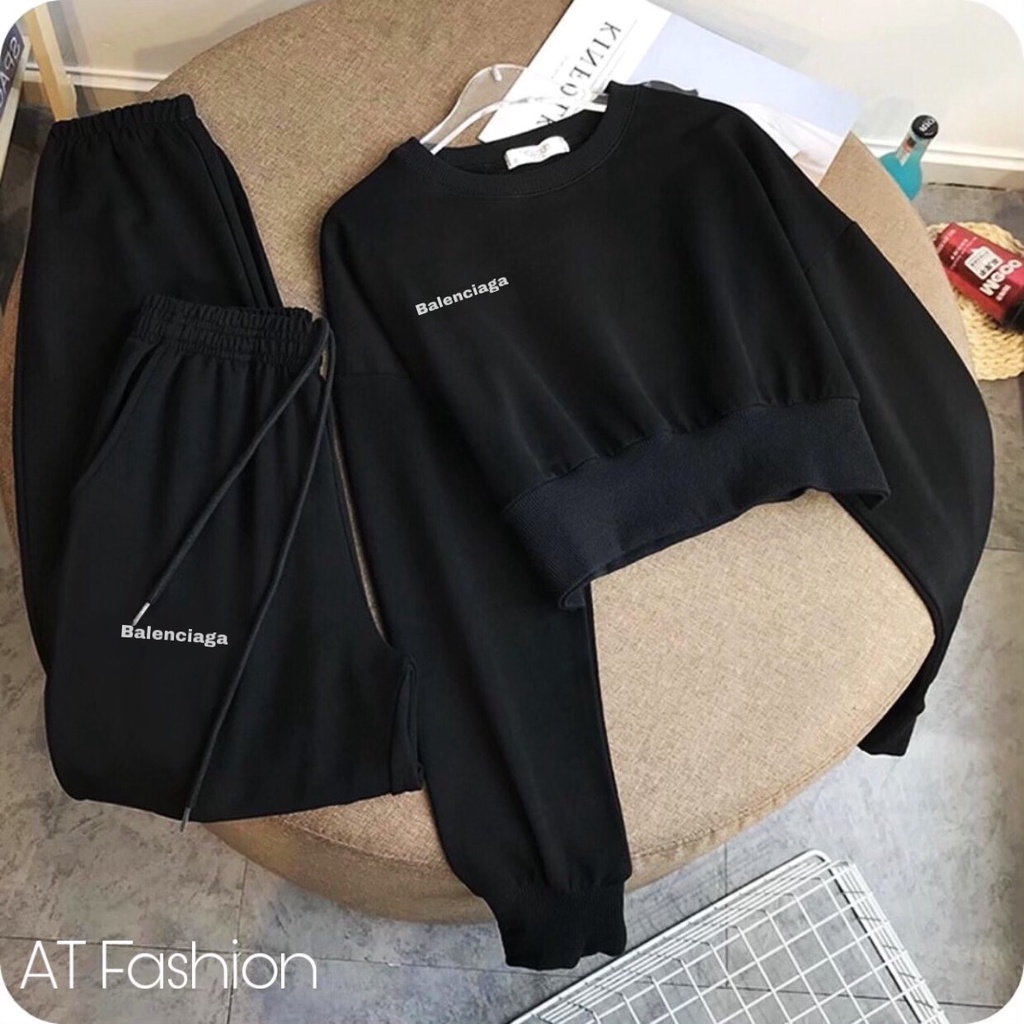 MCBB - 8-24Kg 100% Cotton Mỏng Đồ Bộ Bé Gái Áo Croptop Cho Bé Gái Tay Dài Sweater Quần Dài Jogger Thun Quần Áo Trẻ Em Nữ