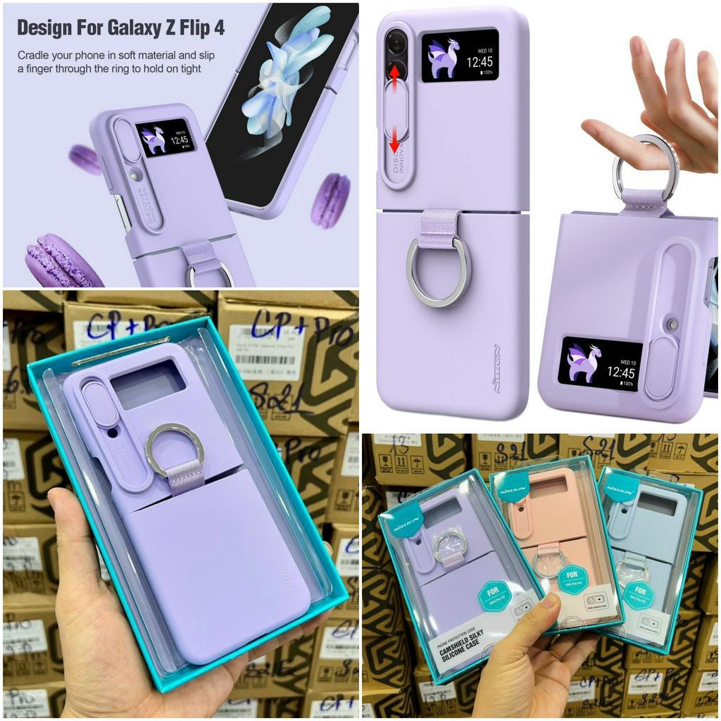 ỐP LƯNG SAMSUNG GALAXY Z FLIP 4 5G NILLKIN CAMSHIELD SILKY SILICON BẢO VỆ CAMERA CHÍNH HÃNG