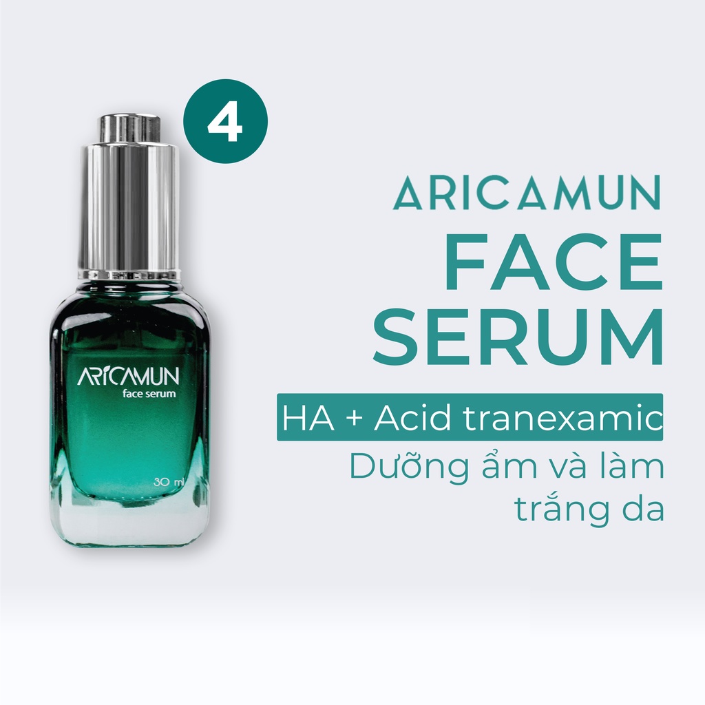 Combo Dưỡng Ẩm, Phục Hồi Và Chống Lão Hóa Aricamun: Serum HA, B5 30ml + Cream HA, B5 5