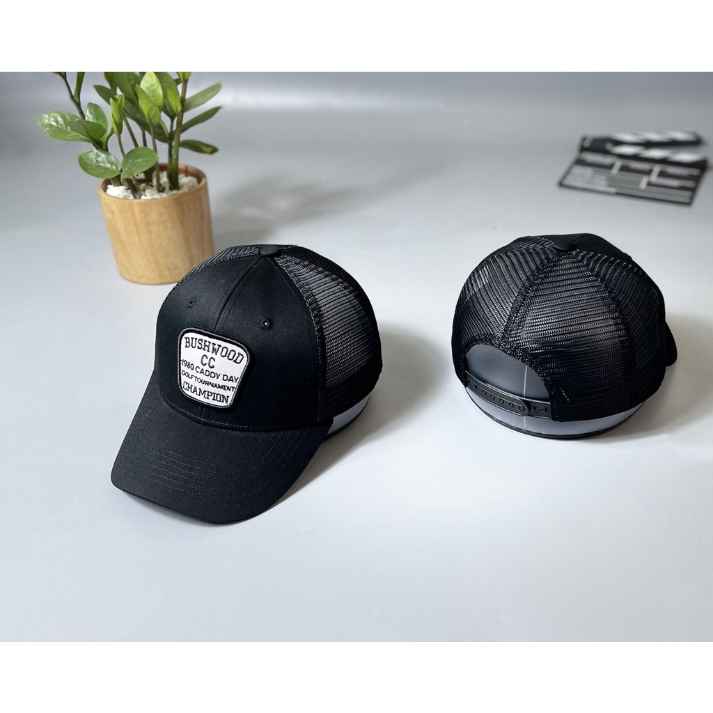 Mũ lưỡi trai lưới thêu chữ Bushwood hàn, Nón kết thời trang thể thao ullzang unisex đội chống nắng dành cho cả nam nữ.