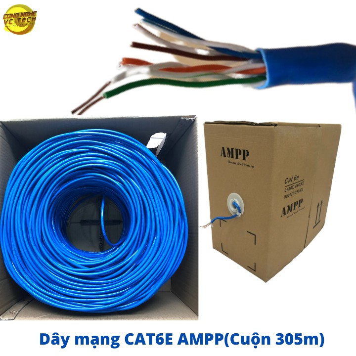 Cáp Mạng Lan AMPP CAT6E-Cuộn 305M-Chất Lượng Cao