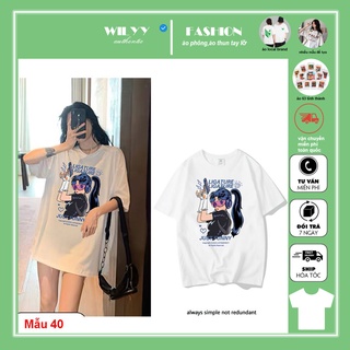 Áo thun tay lỡ unisex WILYY,áo phông ulzzang form rộng freeship TL40