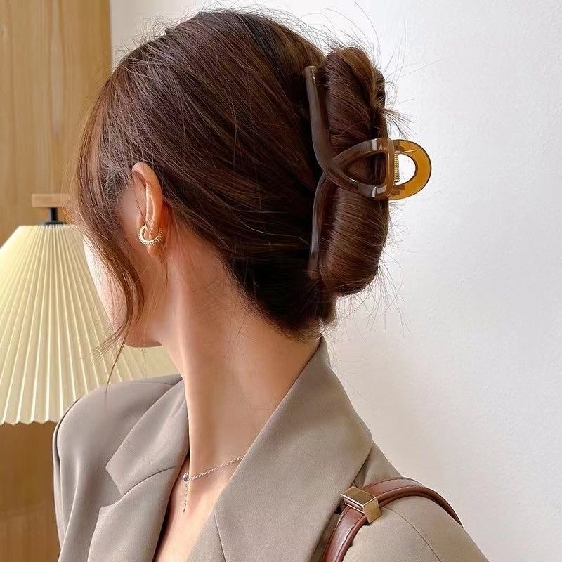 IF YOU Kẹp tóc   acrylic trong suốt dáng vuông phong cách Hàn Quốc cổ điển thời trang cho nữ