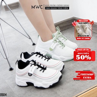 GIÀY THỂ THAO NỮ MWC - GIÀY THỂ THAO TONE TRẮNG - GIÀY THỂ THAO DA PHỐI LƯỚI- GIÀY THỂ THAO ĐẾ CAO NUTT- 0504