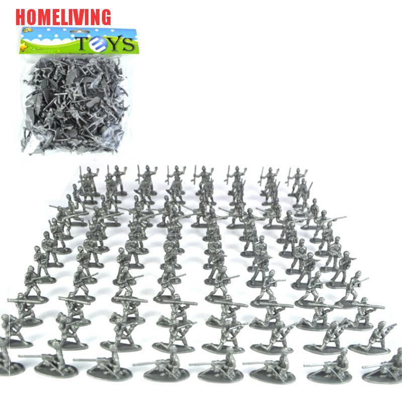 Set 100 Mô Hình Lính Mini Màu Sắc Ngẫu Nhiên Cho Bé