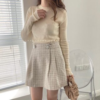 Chân váy tweed dáng xoè Hàn Quốc