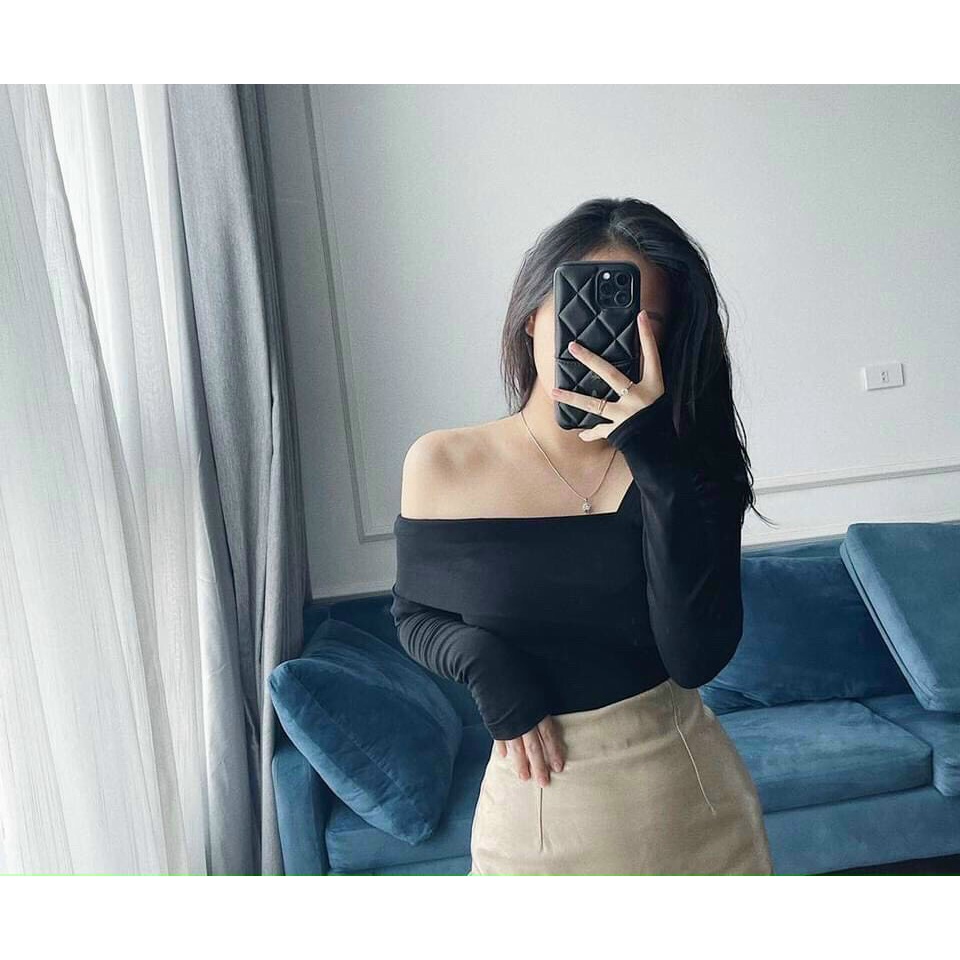 áo thun kiểu bẹt vai rút 1 bên GB19071