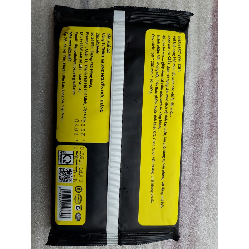 Gói khăn ướt có cồn diệt khuẩn ALI