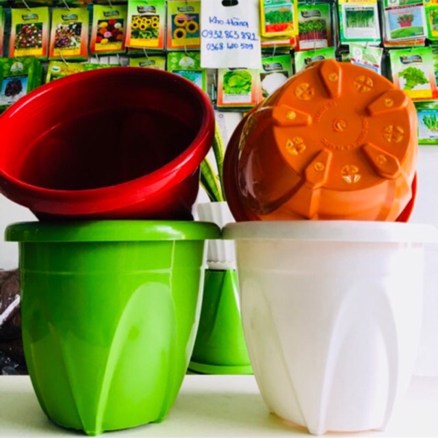 Chậu nhựa vành, Tròn Giác, Tròn Cao (Chậu rất dày và cao cấp))