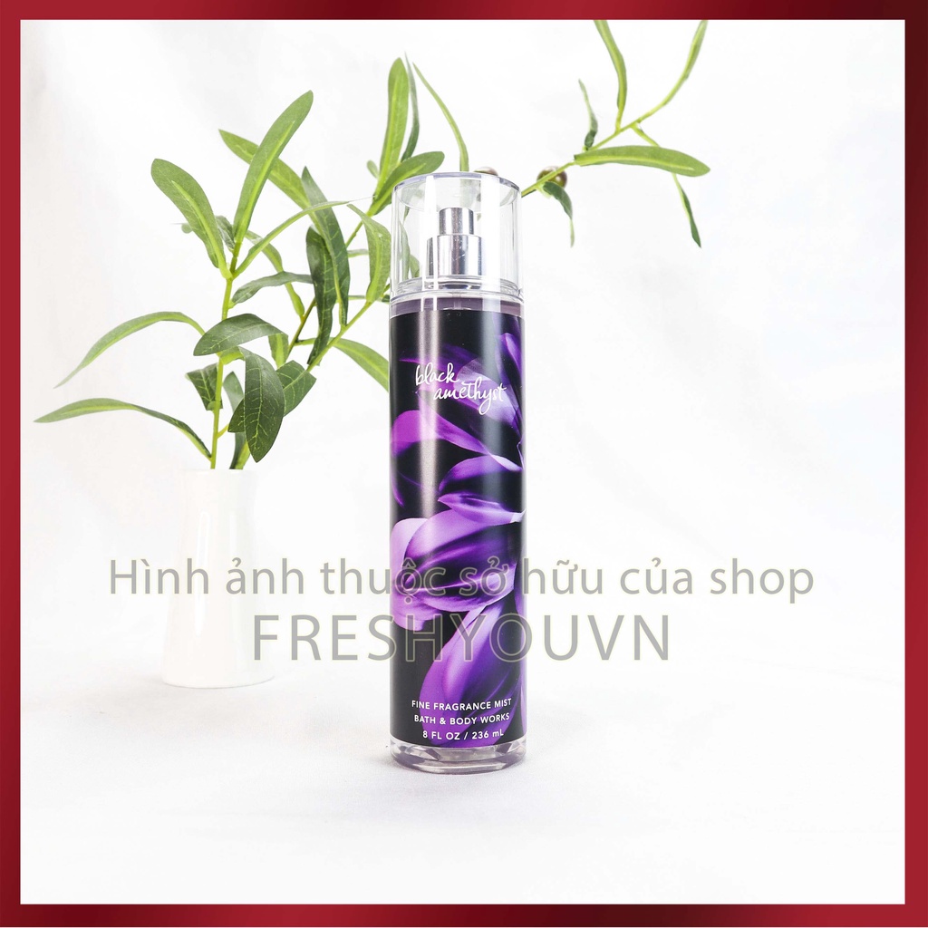 Black Amethyst - Xịt thơm toàn thân body mist Bath &amp; Body Works - Gỗ