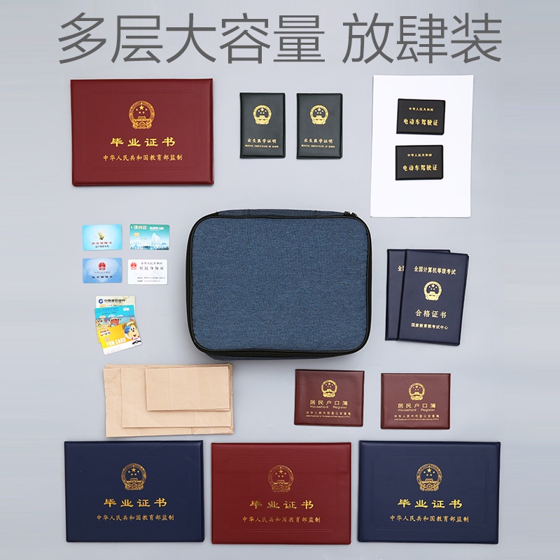 Túi đựng tài liệu nhiều lớp xách tay, hộ chiếu đa năng du lịch, bao bảo vệ đồ, thẻ