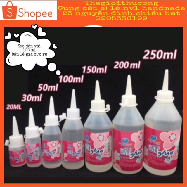 [ Rẻ nhất shopee] 100 ml keo dán vải sili