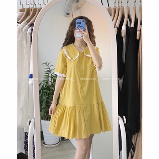 ĐẦM BABYDOLL VÀNG CỔ BÈO (KÈM VIDEO HÌNH THẬT)