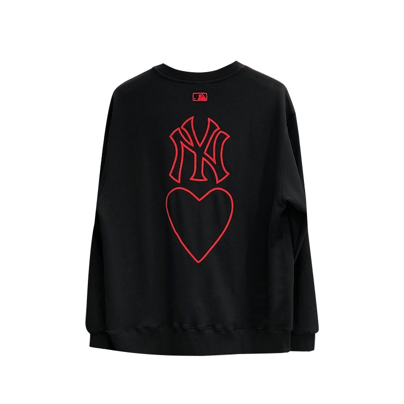 Mới NY Áo thun tay dài in hình trái tim tiêu chuẩn Hàn Quốc cho nam và nữ