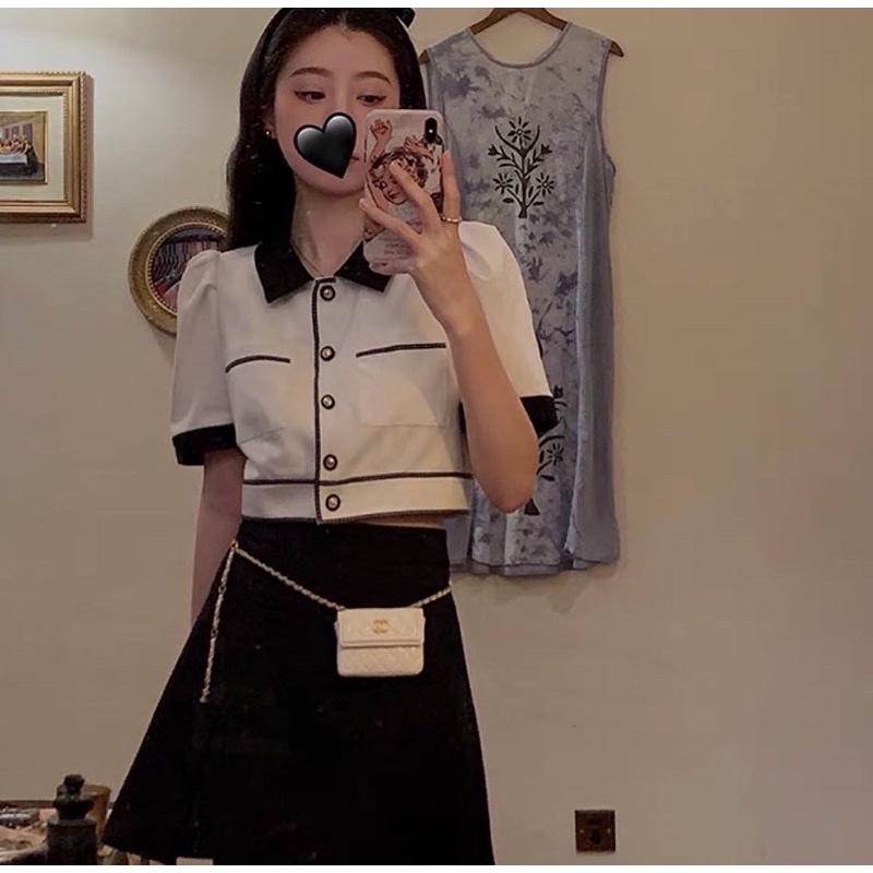 Áo lửng cổ tay viền sang chảnh dành cho nữ
