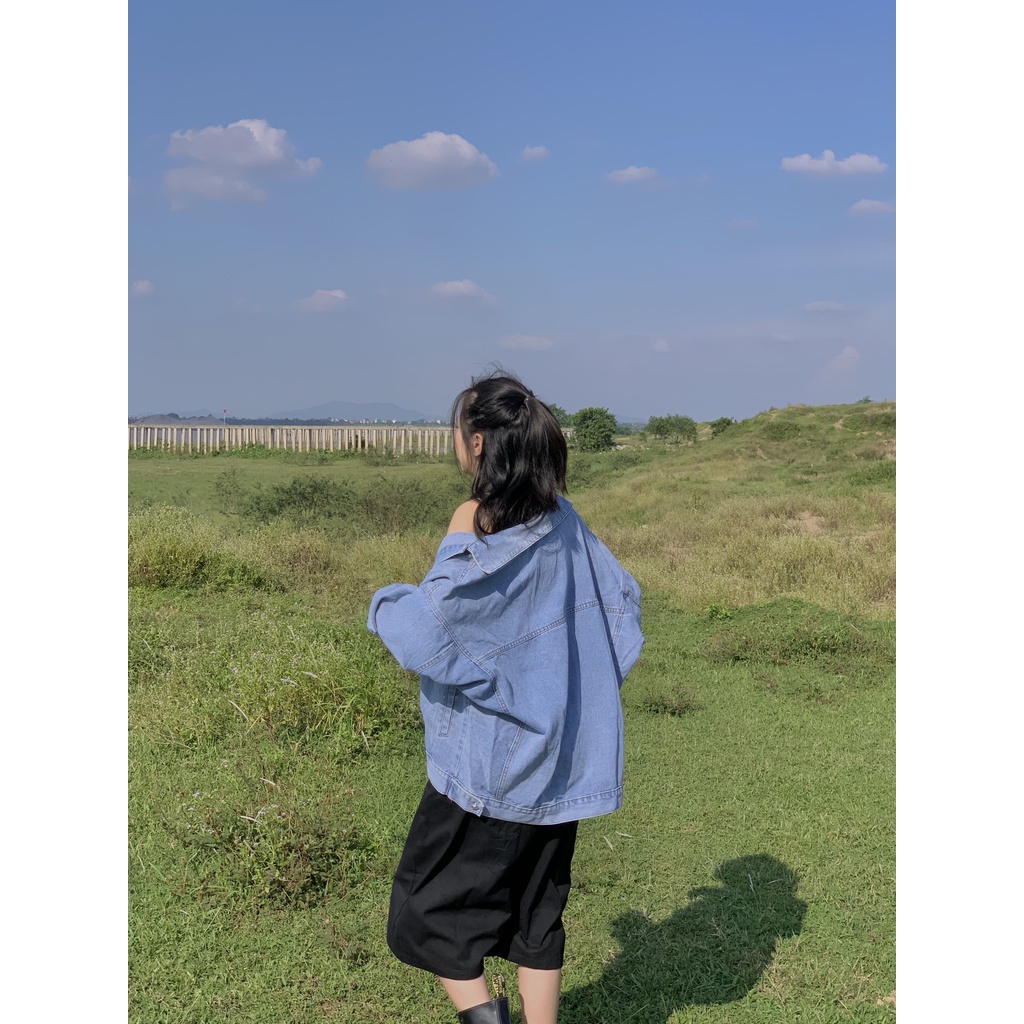 áo khoác jeans oversize một túi JB118 LOLLIE STUDIO