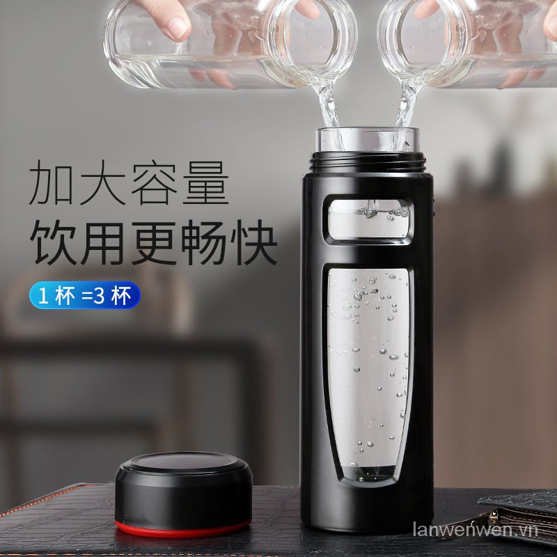 Bình nước thủy tinh chịu nhiệt thiết kế thời trang dung tích lớn 1000ml