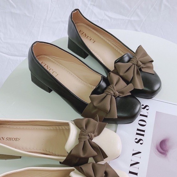 Giày Nữ NƠ LỤA kiểu dang Tiểu Thư 3p( Mã A5 )