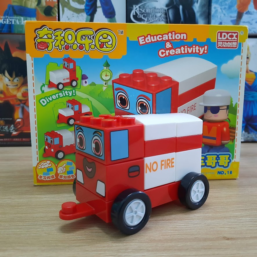 Đồ chơi lắp ghép chichi land mô hình xe cứu hỏa NO FIRE bằng nhựa cao cấp đồ chơi trẻ em
