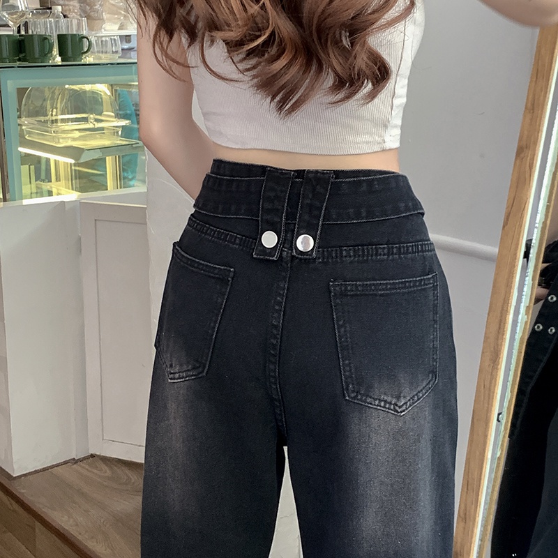 Quần jeans Nữ Dài Lưng Cao Ống Rộng Thời Trang Hàn Quốc