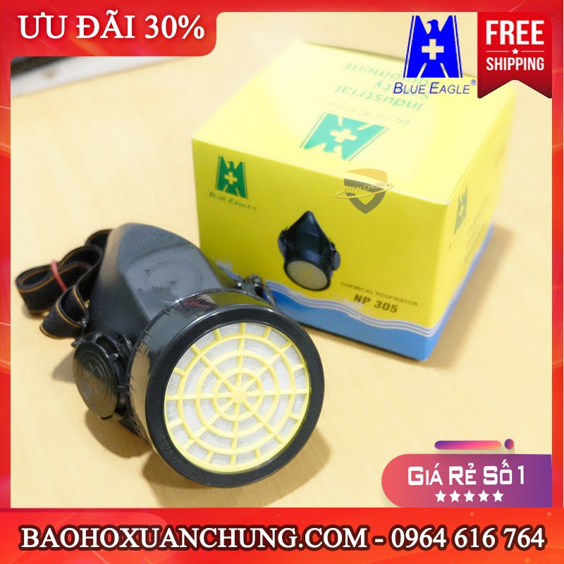 Mặt nạ phòng độc Blue Eagle 1 phin, mặt nạ chống hóa chất thuốc trừ sâu, lăn sơn
