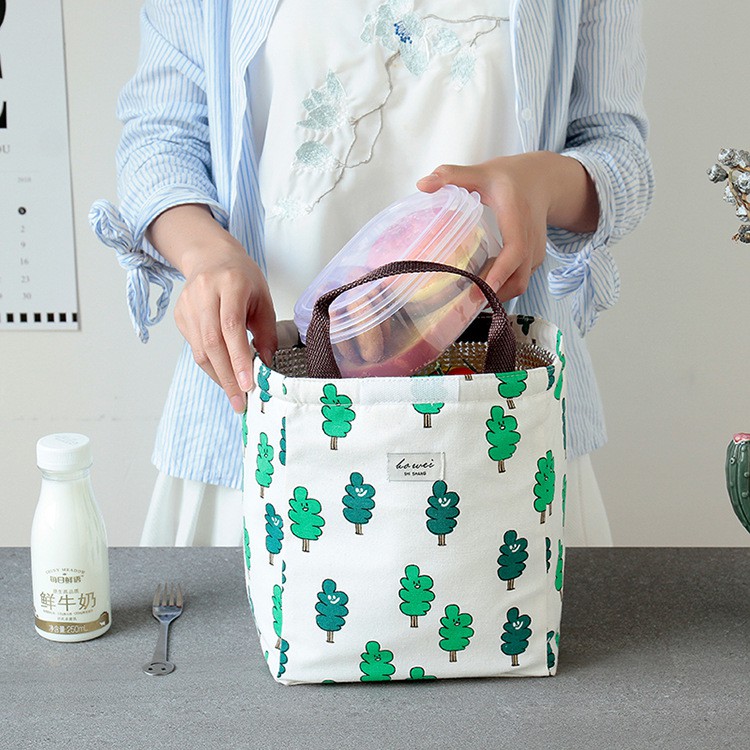 Túi đựng đồ ăn trưa Cicico H626 Túi đựng hộp cơm giữ nhiệt cầm tay chống nước họa tiết xinh xắn tiện lợi | BigBuy360 - bigbuy360.vn