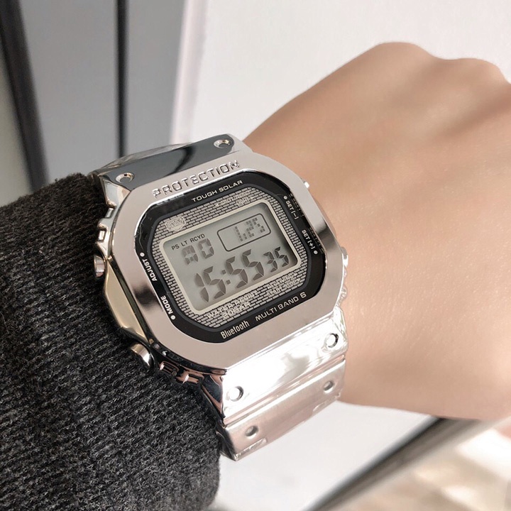 Đồng hồ nam vỏ thép B5000 bạc OneTime sang trọng lịch sự, casio nam | BigBuy360 - bigbuy360.vn
