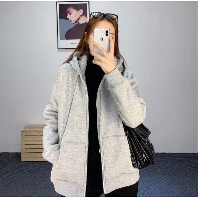 Áo hoodie khóa zip unisex - hoodie dây kéo form rộng nhiều màu M L XL 2XL 40kg - 85k