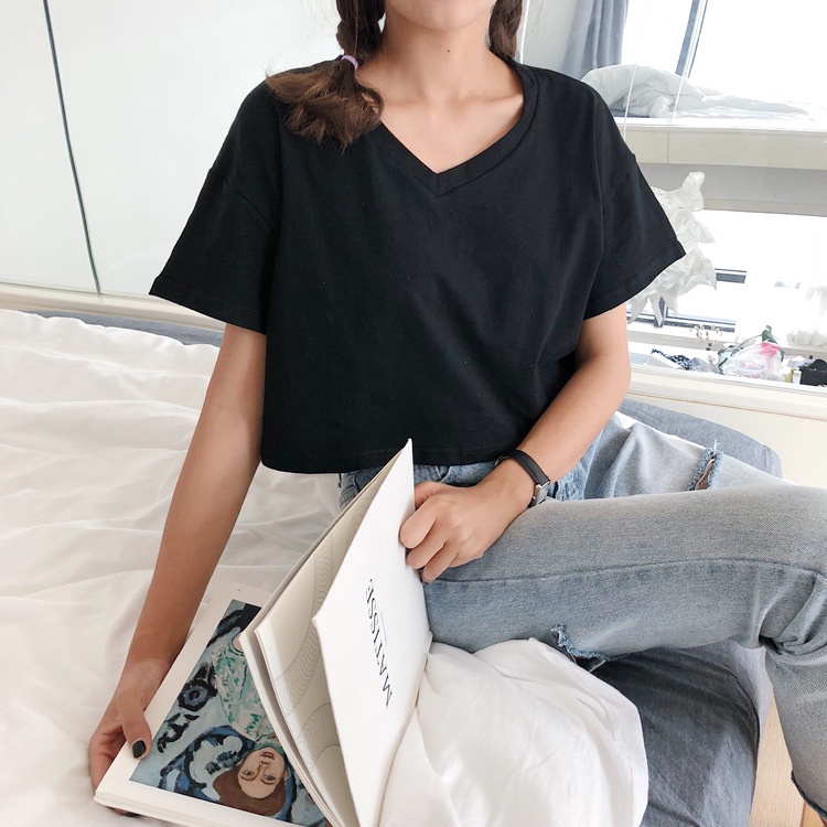 Áo croptop, áo croptop nữ cổ tim đẹp thời trang chất vải thoáng mát thoải mái  ACN003