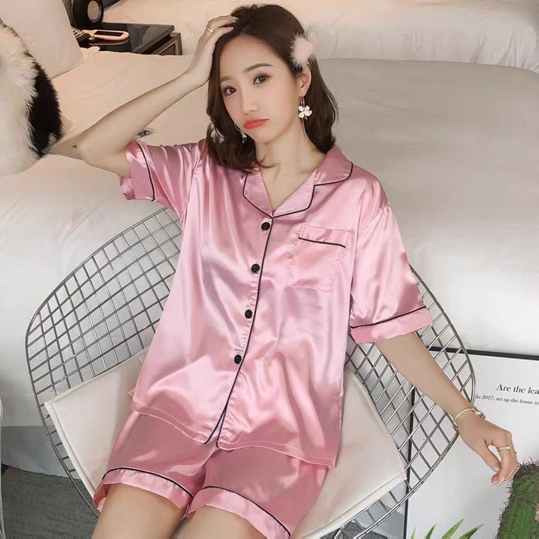 [JOSE10PTD GIẢM 10% TỐI ĐA 10K ĐƠN TỐI THIỂU 700K] đồ ngủ nữ lụa, bộ ngủ lụa cộc tay quần đùi cao cấp Josee'