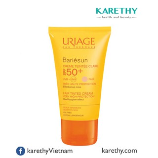 Uriage Bariésun Fair Tinted Cream: Kem Chống Nắng Có Màu cho Da Nhạy Cảm (50 ml)