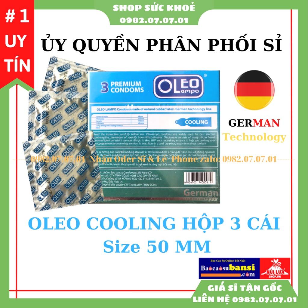Bao Cao Su Siêu Mỏng 0,05 mm Kéo Dài Thời Gian Quan Hệ OLEO LAMPO COOLING Hộp 10 cái - Shop Sức Khoẻ0982070701 Phân Phối