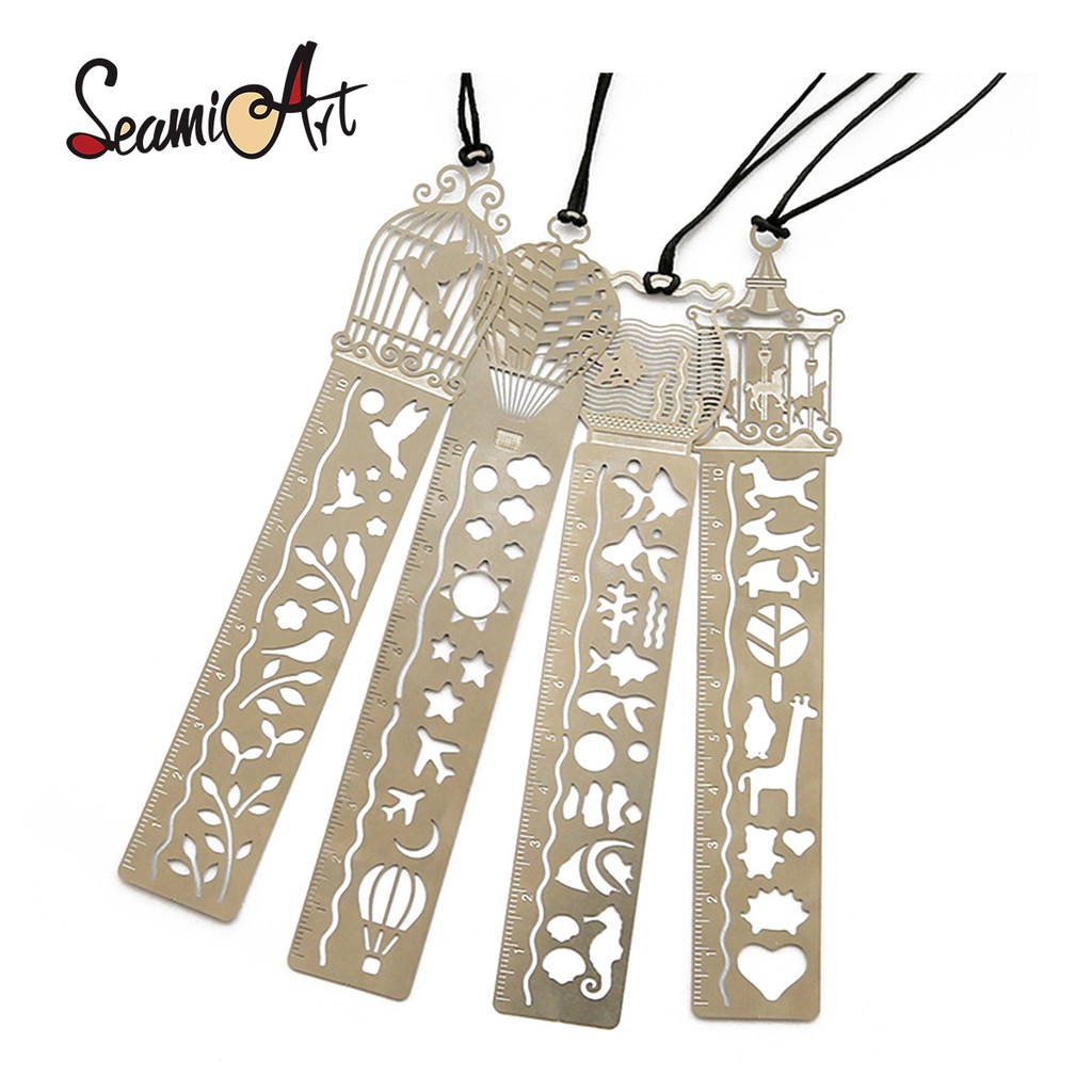 SeamiArt Thước Nhựa Hỗ Trợ Đánh Dấu Trang Sách Tiện Dụng