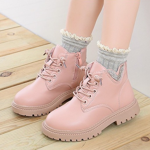 giày boots cao cấp da mềm, đế êm cho bé gái  B035