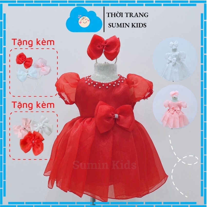 Đầm công chúa dự tiệc cho bé gái mẫu váy công chúa tay ngọc xòe đẹp cho bé yêu SUMIN KIDS