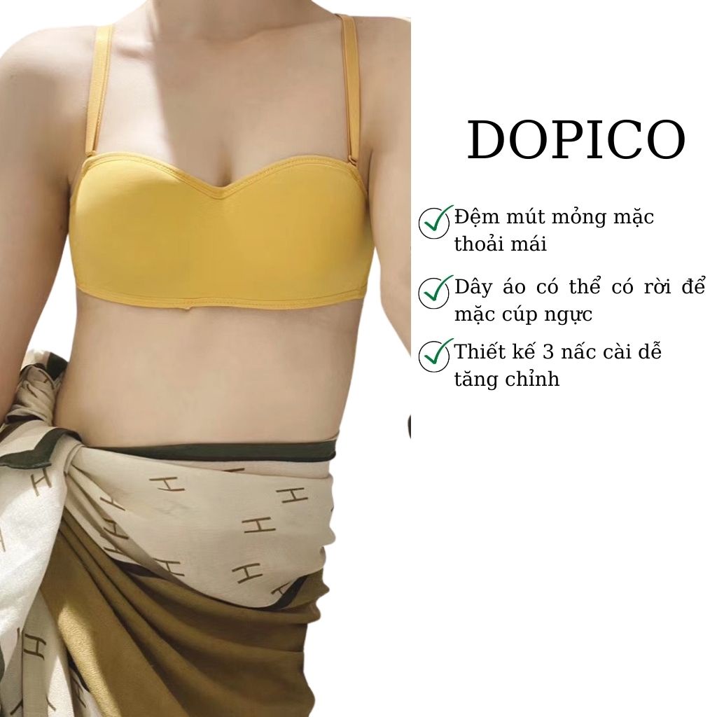 Áo ngực không gọng nữ su mút mỏng không dây, áo lót không dây ôm trọn vòng 1 DOPICO   A4280